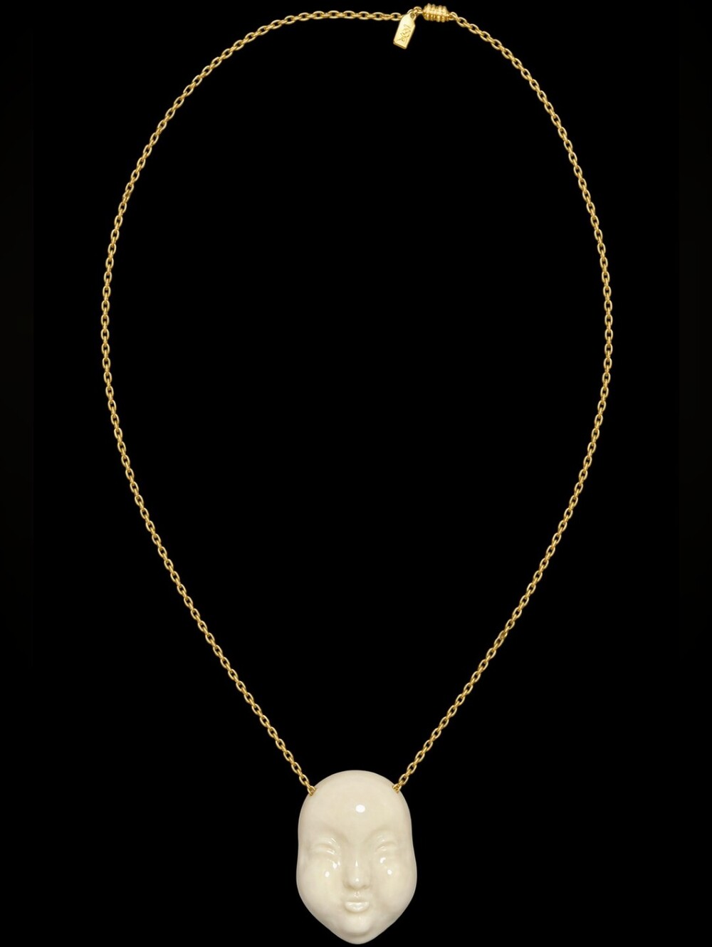 Vintage 1928 Jewelry Co. Ceramic Face Pendant Necklace